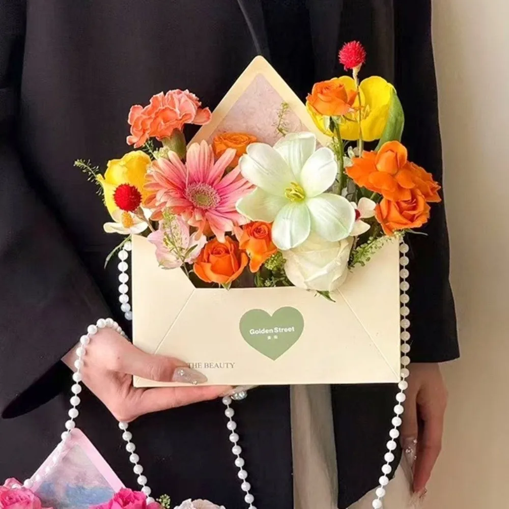 5 Pieces Romantic Flower Gift Box Portable Paper Envelope Floral Box Folding DIY Gift Gift Wrapping Box Mother's Day view 5