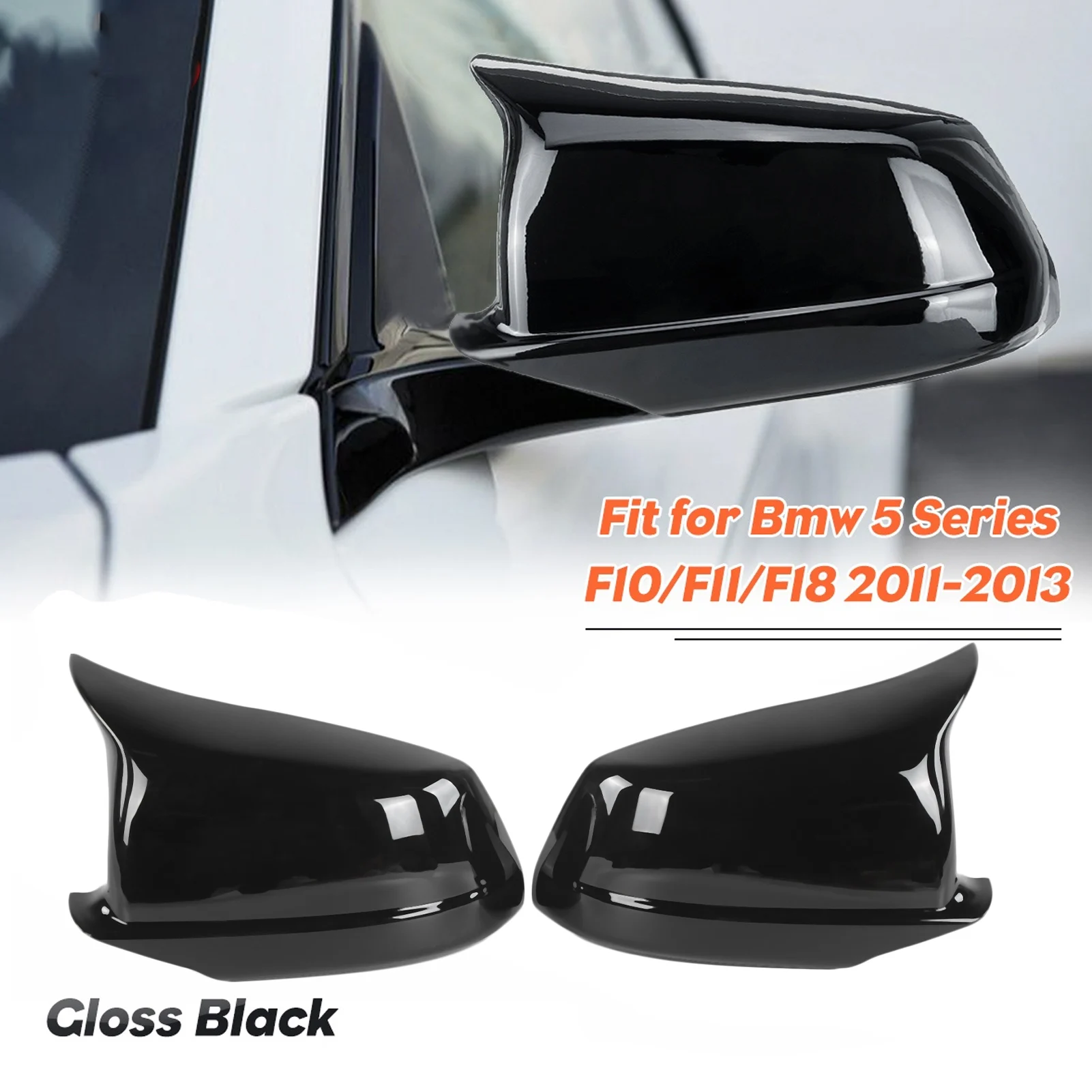 

1 пара глянцевых черных накладок на боковые зеркала с защитой от УФ-излучения из ABS-пластика для BMW 5 серии F10 F11 Pre LCI 2011-2013