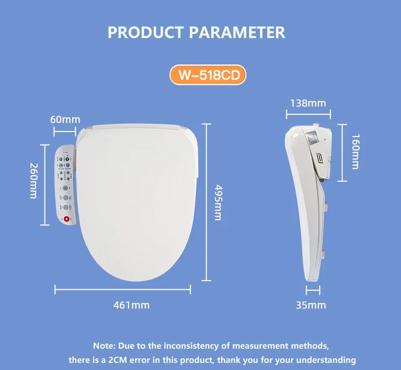 Automatic Sanitary Ware Heating Self-clean Toilet Seat Cover Bidet Intelligent Smart Bidet Toilet Lid