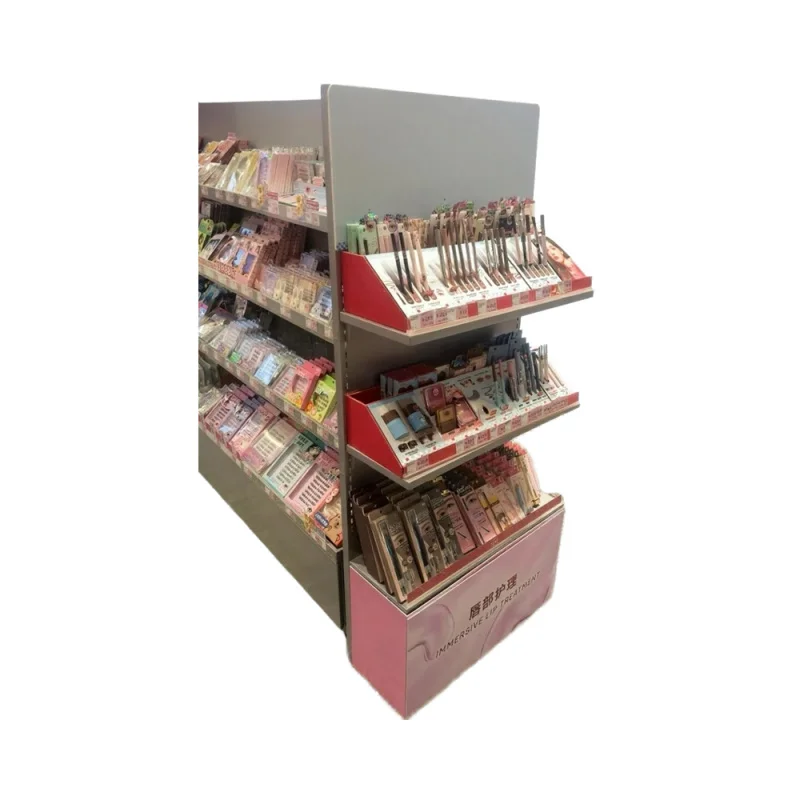 custom.Customized Modern Cosmetic Beauty Store Display Rack Portable Foldable Rotating Metal Stand