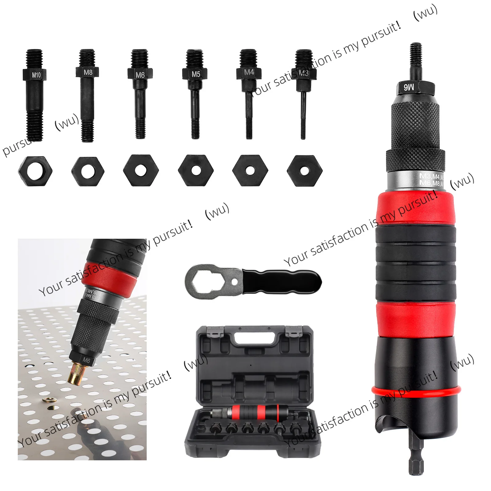 Electric rivet nut rivet gun hand electric drill to rivet gun joint aluminum alloy