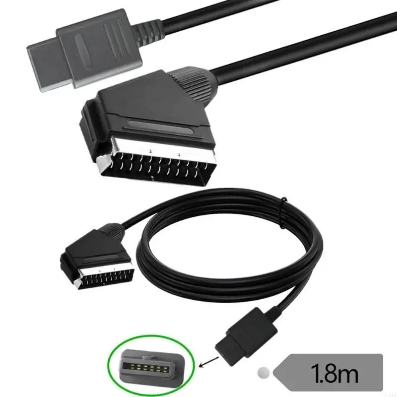

L41E Retro Gaming SCART RGBs Interfaces Cable 180cm High Fidelitys Transfer PVC Housing for N64