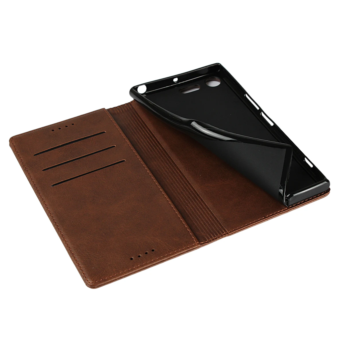 Funda de cuero para Sony Xperia XZ1 XZ Premium XZ2 funda con tapa tarjetero funda con atracción magnética funda tipo billetera