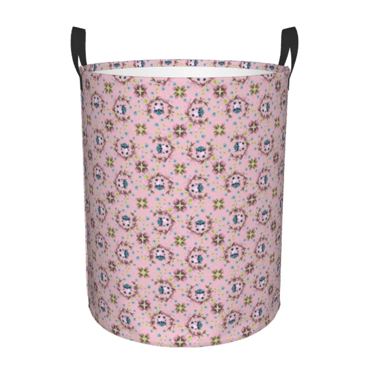 

Round Single-Layer Dirty Clothes Basket Stitch Space-Saving Laundry Hamper with Sturdy Handles for Easy Carrying