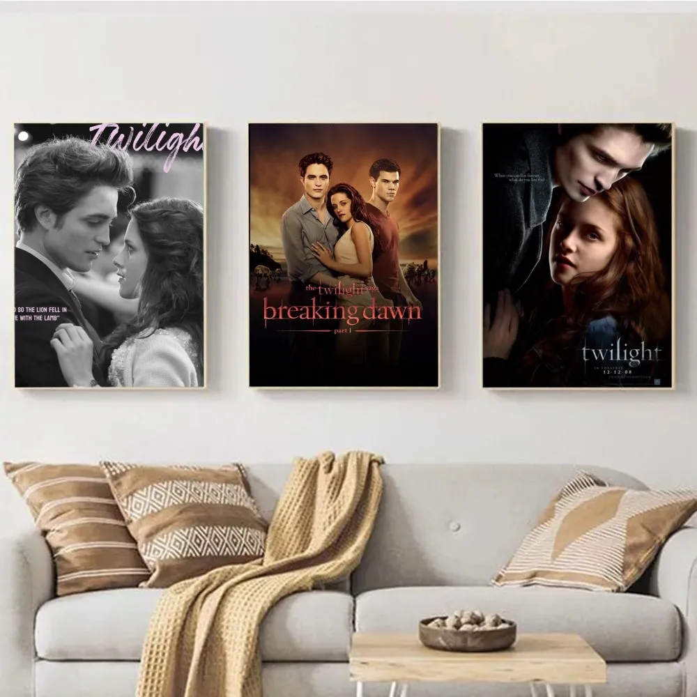 Classic Movie Twilight Poster Edward Bella Canvas Painting Prints Wall Art Picture Film Room Home Bar Cafe Decor Mural  Poster W