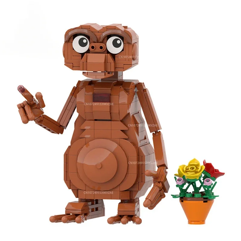 MOC E.T Robot Classic Movie Figures Terror Science Scary Action Figures Building Blocks Set Aldult Bricks Toys Gifts