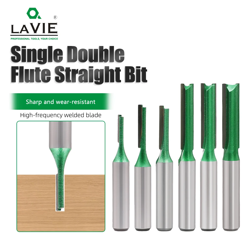 LAVIE 8mm Shank 6Pcs Slotting Router Bit Set 3-8mm Wood Milling Cutter Kit for Woodworking Grooving C08002T