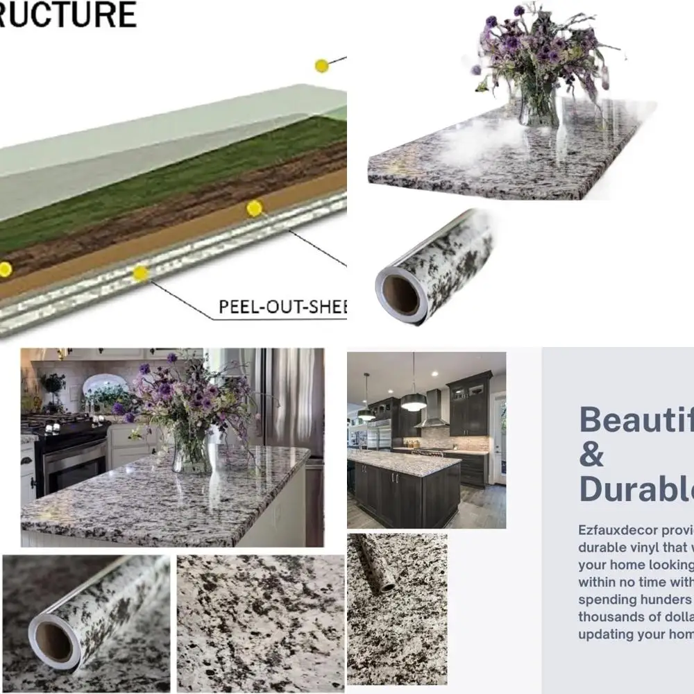 

Самоклеящаяся мраморная пленка для столешниц | Гранит под серо-белый, 36x72