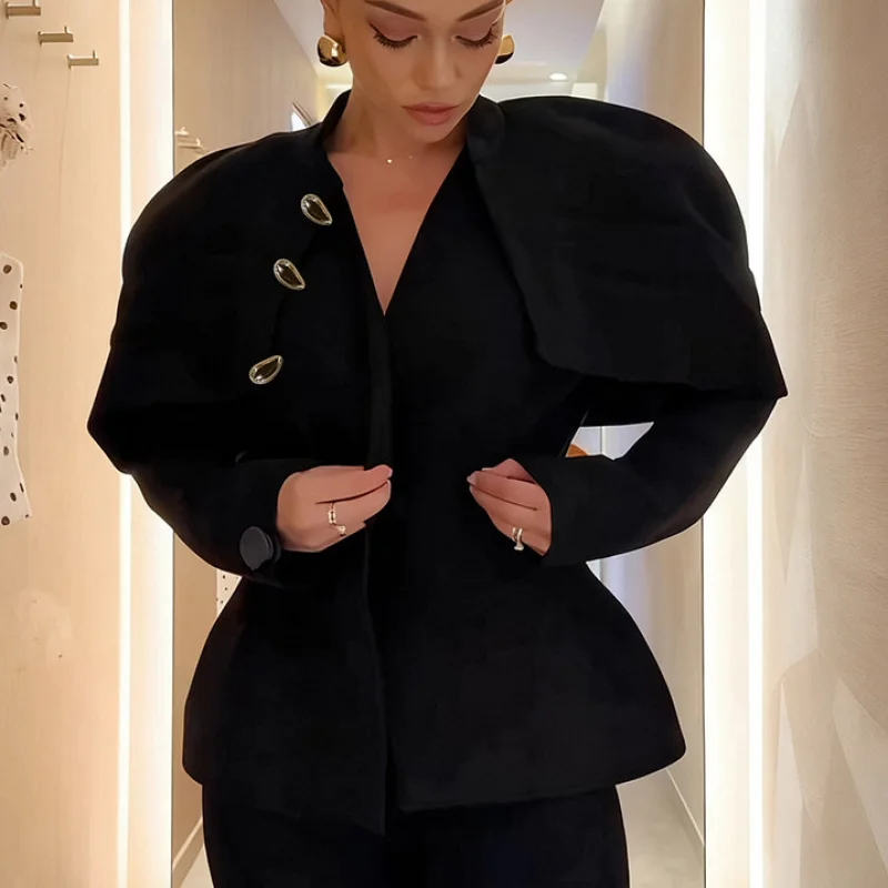 

Autumn Winter European American Women's Clothing Small Fragrance Style Coat High-end Retro Black Versatile Fashion Slim