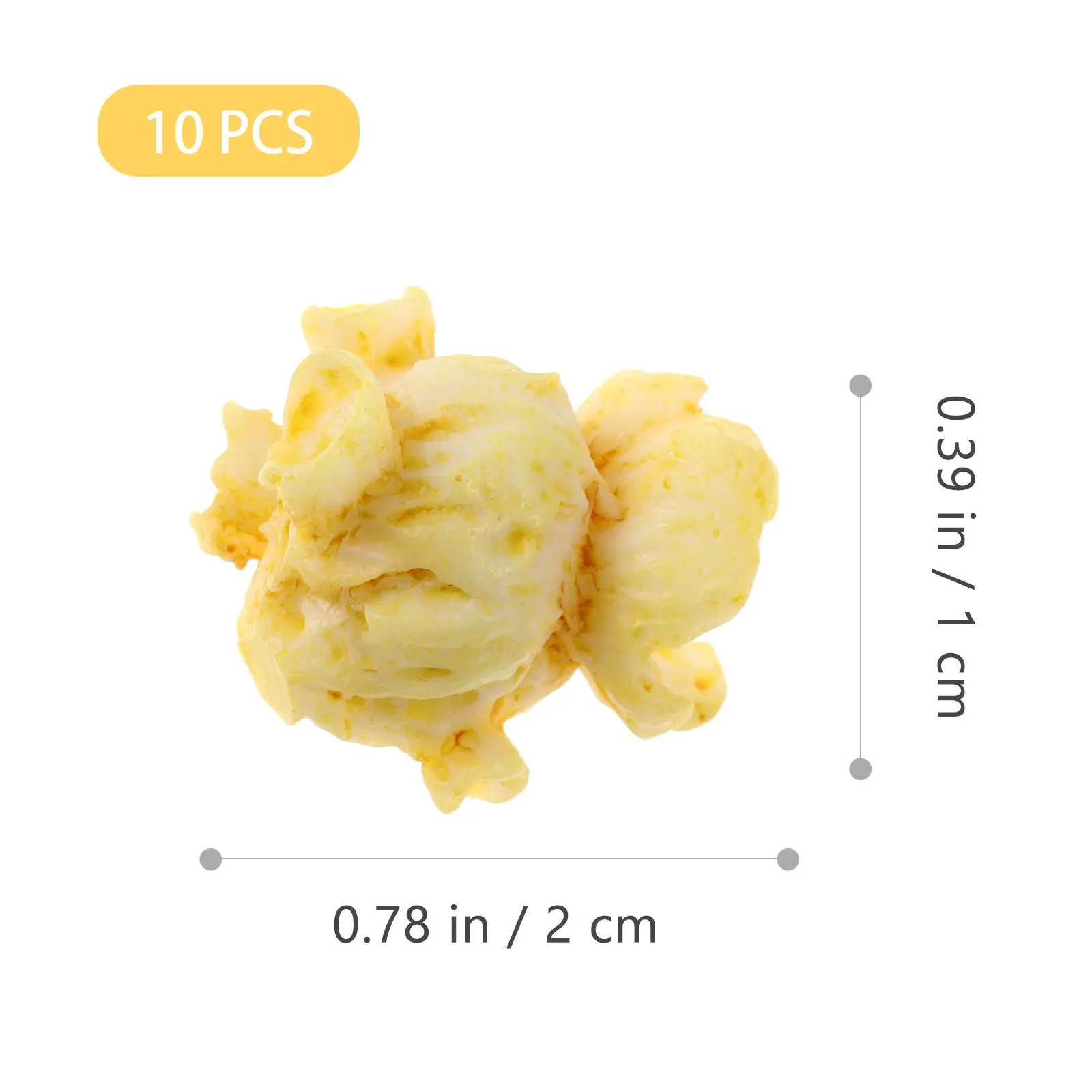 Décorations de pop-corn en résine colorée, 10 pièces, accessoires de bricolage réalistes, accessoires de photographie, cadeaux de fête, marqueurs de calendrier, Design Unique