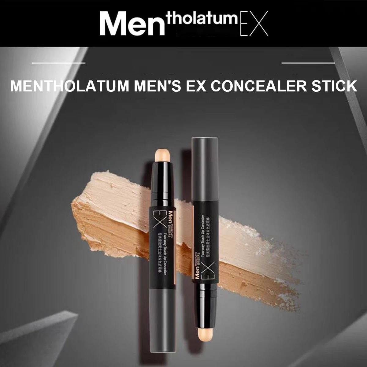 Mentholatum – bâton correcteur bicolore pour hommes, couverture éclaircissante, adhérence lisse, imperméable, résistant à la sueur