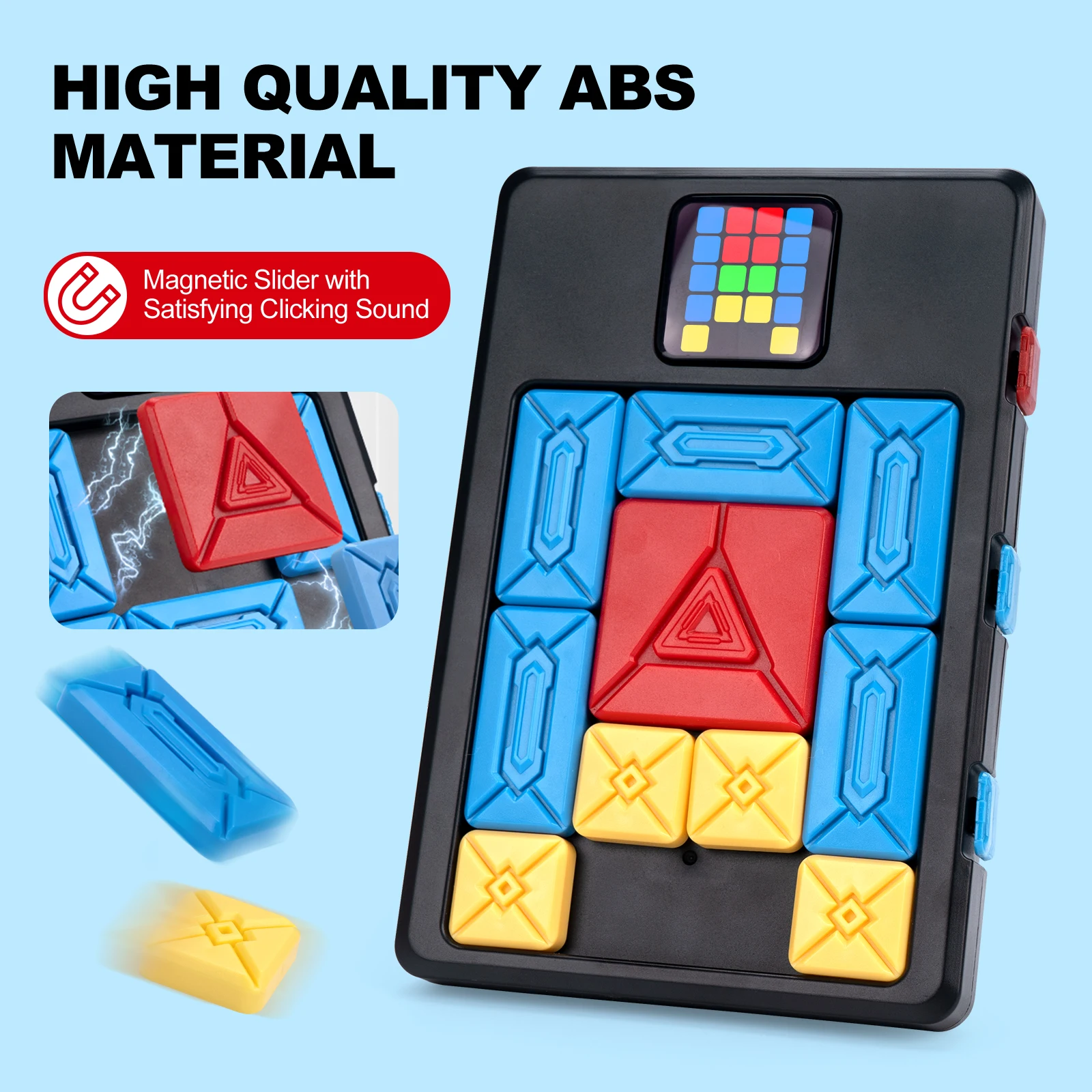 AI Huarong Road Magnetischer Saugblock, verschiebbar, 500+ Stufen, Puzzlespielzeug, Gehirnbrennendes Brettspiel, logisches Denken, Trainingsspielzeug