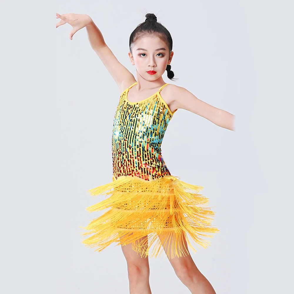 

Children's performance Latin dance tassel skirt festival performance dancecostumegirls' stage performance costume camisole skirt