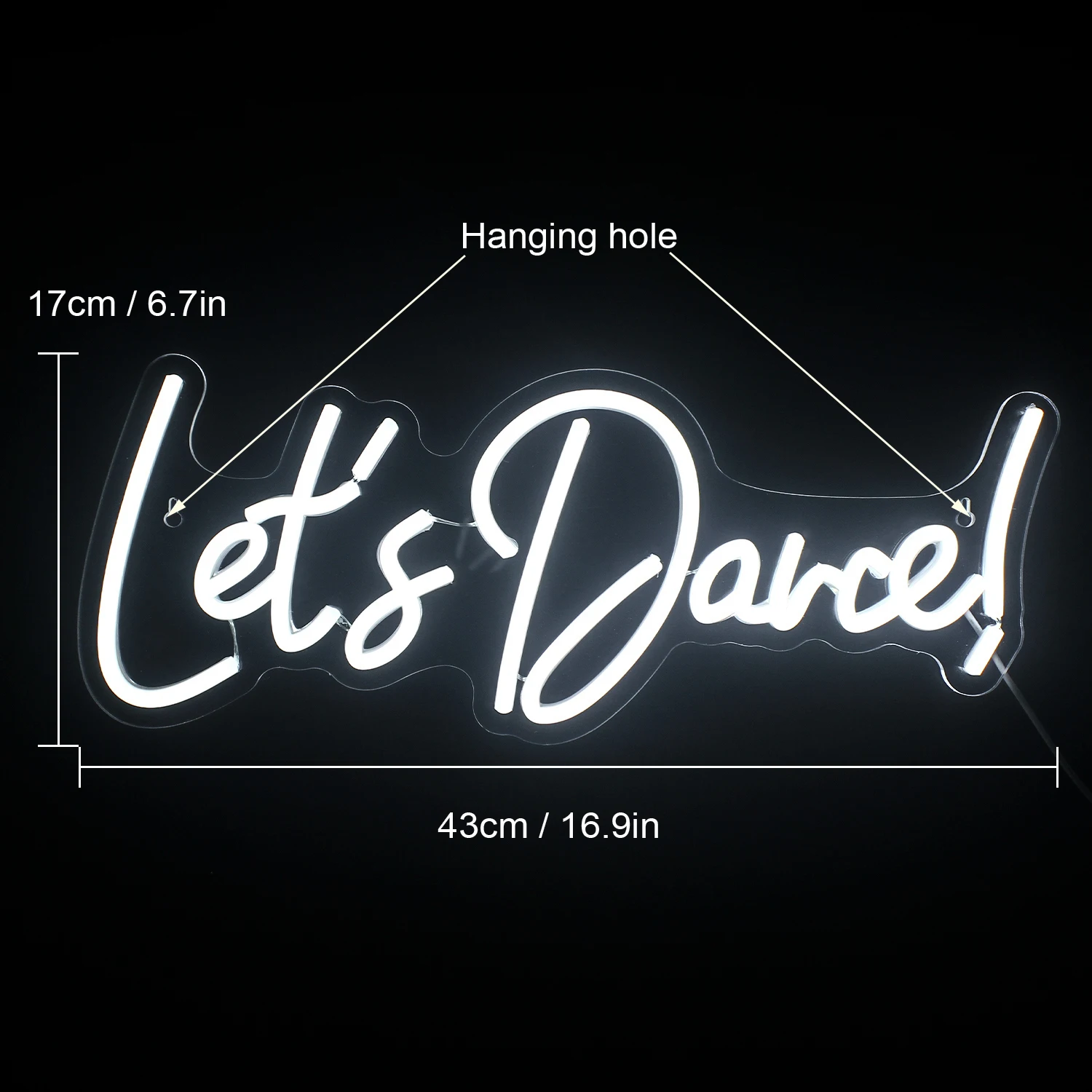 Wanxing Lets Dance Neon Sign Garden Birthday Celebrate Bar Shop Club Pub Prom Party USB Lamps Word LED Light Art Wall Decor Gift