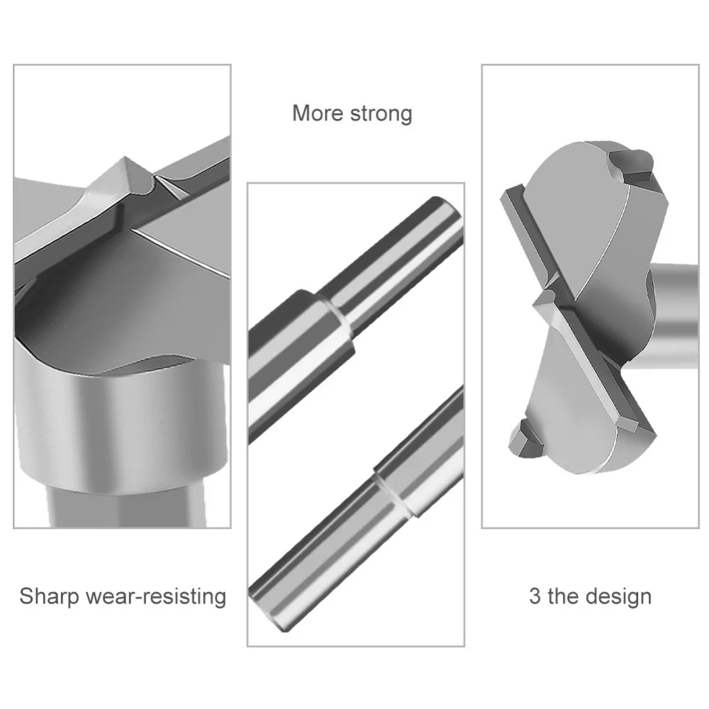 15Mm-100Mm Forstner Carbon Staal Saai Boren Houtbewerking Zelfcentrerende Hole Saw Tungsten Carbide Wood Cutter gereedschap Set