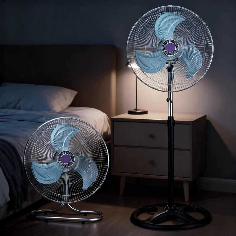 مروحة أرضية مقاس 18 بوصة، تدفق هواء قوي، زاوية واسعة، مروحة كهربائية صناعية هادئة، طاقة عالية لمستودع المكاتب المنزلية