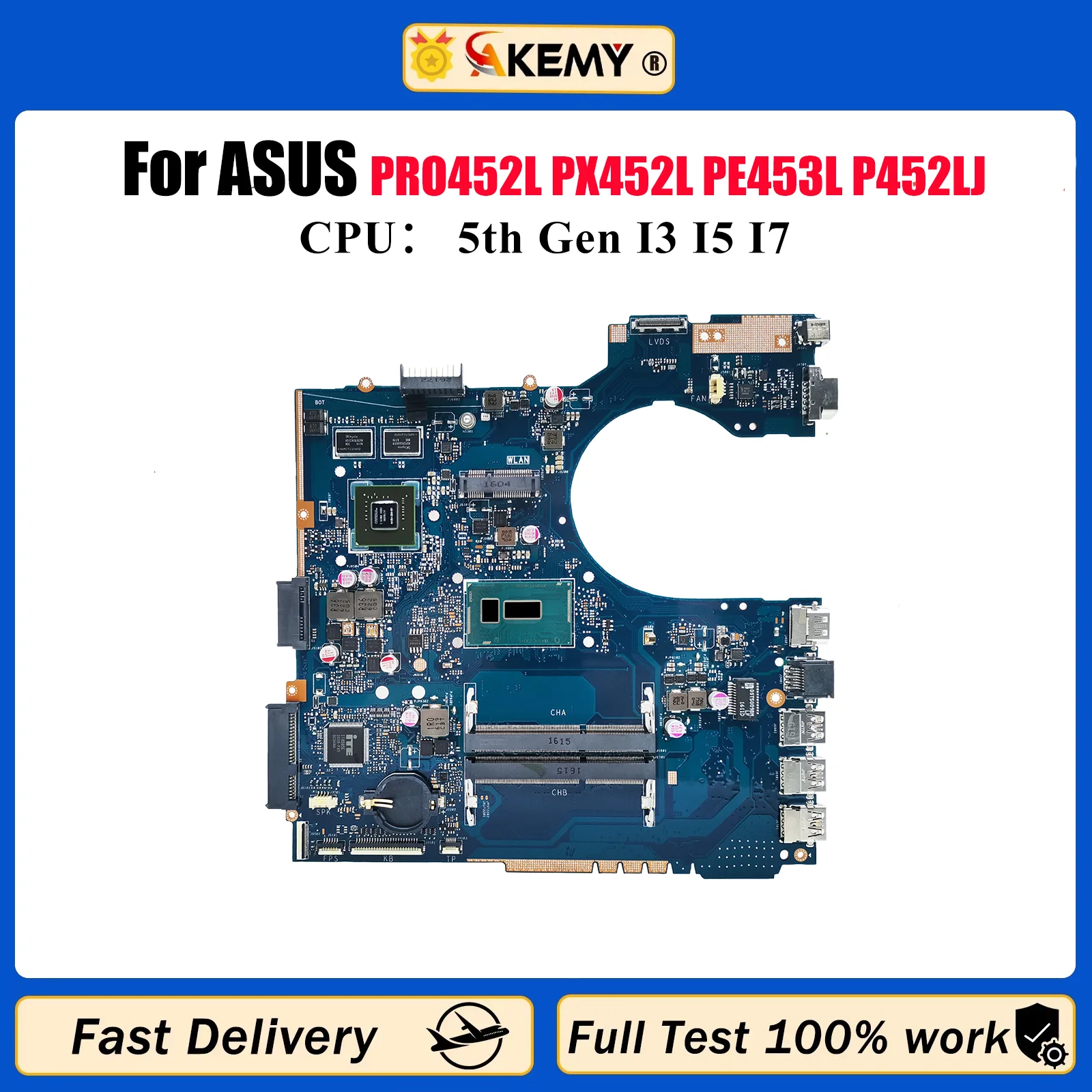 

P452LJ Материнская плата для ноутбука ASUS P452L PRO452L PX452L PE453L P452LJ Материнская плата для ноутбука с процессором I3 I5 I7 100% тест ОК быстрая доставка
