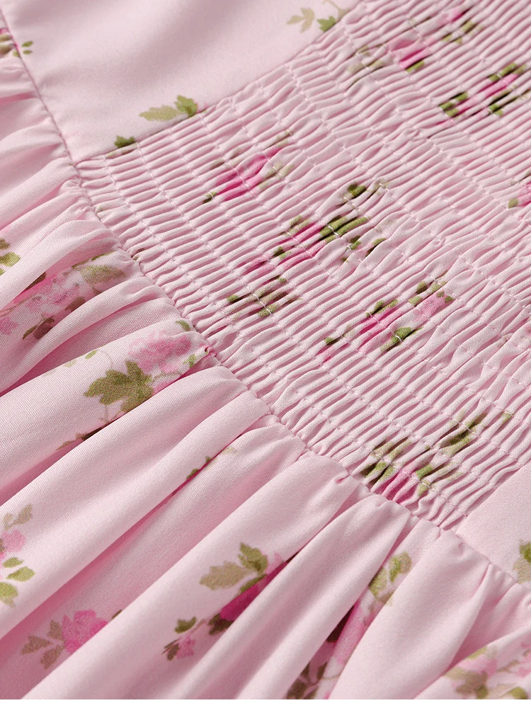NewAsia Damenkleid mit Blumenmuster, Trägern, A-Linie, sexy hohem Schlitz, rückenfrei, zarten Ausschnitten, Sommerkleid für Party, Strand und Urlaub. – Detail 25