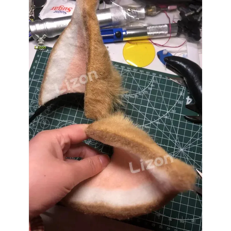 Genshin impact gorou render cosplay headwear plush ear tail set fox ears tail Fox boy cosplay costume props accessories