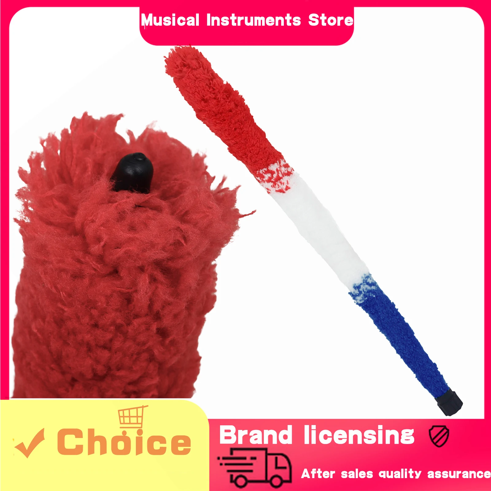 IRIN Reinigungsbürste, 53 cm, Farbe Rot, Weiß, Blau, Premium-Faser, Innenwand-Wischbürste, Mittelklasse, Saxophon-Reinigungsbürste, Zubehör