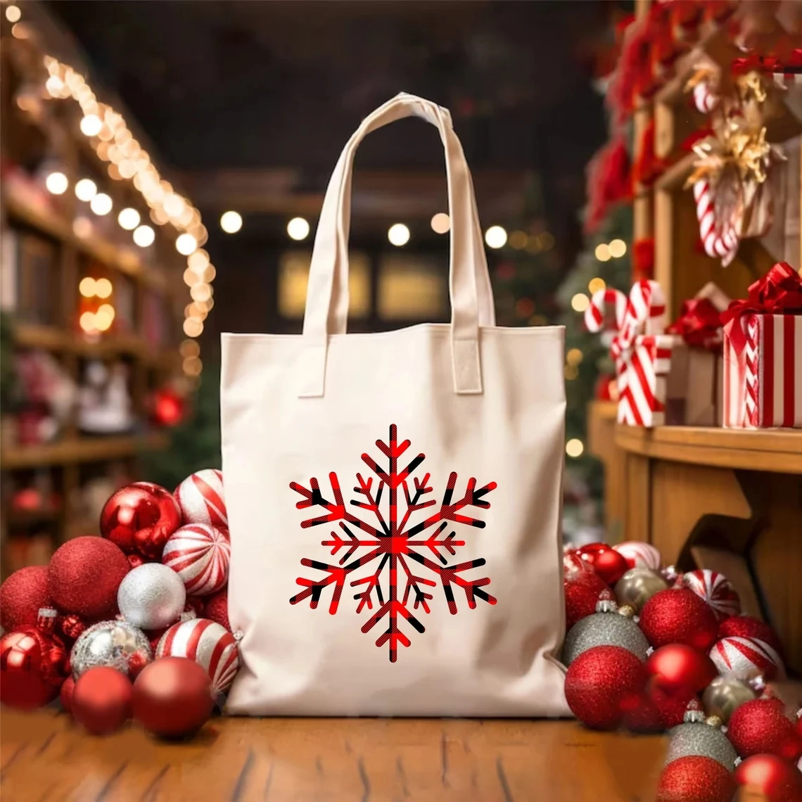 Wesołych Świąt Favor Bags Christmas Treat Bags Snowflake Cookie Candy Winter Party Santa Sack Gift Eco Friendly Washable Bags