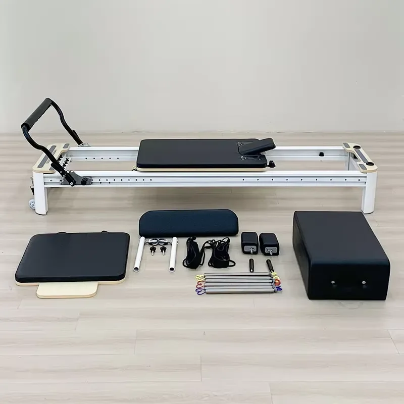 for OEM ODM Full Track Aluminum Alloy Black Pilates Reformer for Corporate Gym