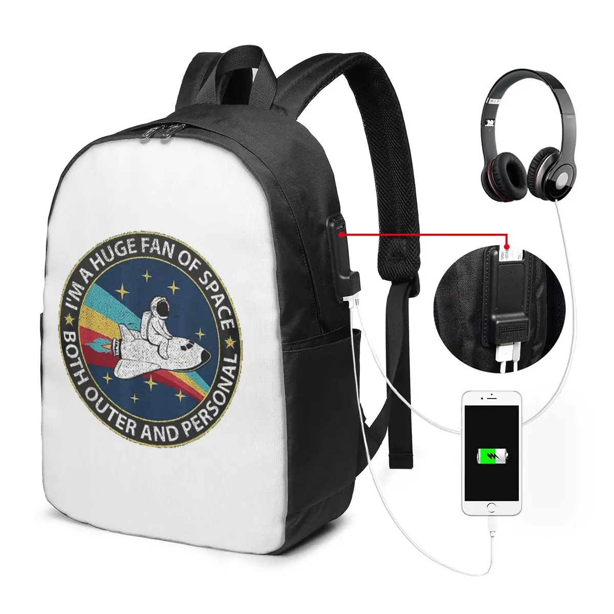 

Huge Fan Of Space Both Outer And Personal Backpack Travel Notebook Bag Computer College Student School Bag Laptop