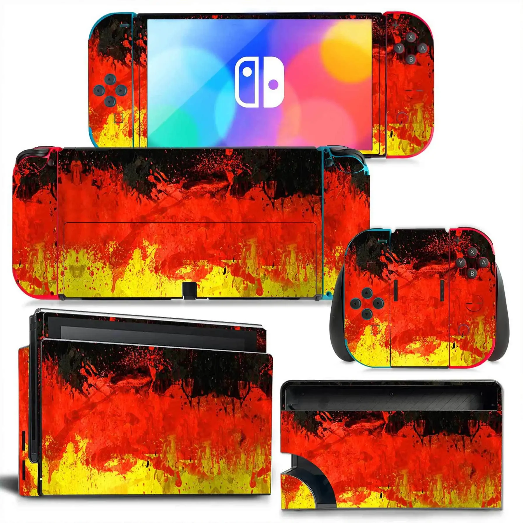 For Nintendo Switch OLED Hexagonal Honeycomb Skin Sticker Vinyl Decal for Console and Joy-Con