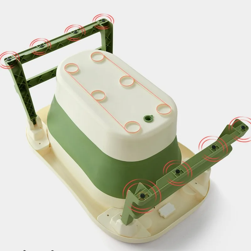 Banheira dobrável do projeto dobro da temperatura do fechamento para crianças, banheira dupla finalidade, bebê sentado e deitado, artigos recém-nascidos do bebê