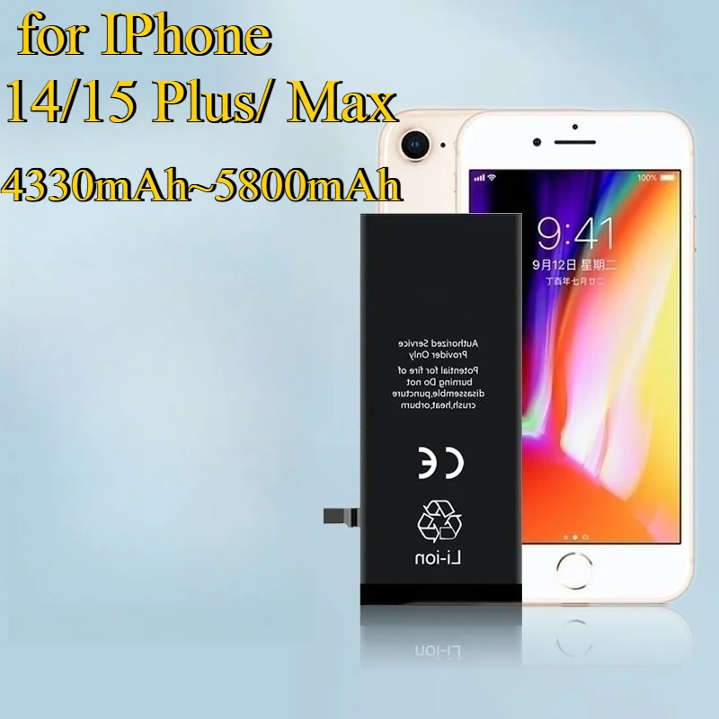 

5800mAh High Capacity Replacement Battery for IPhone 14/15 Plus/ Max - Long Lasting Li-ion Battery with Tools Kit Fast Charging
