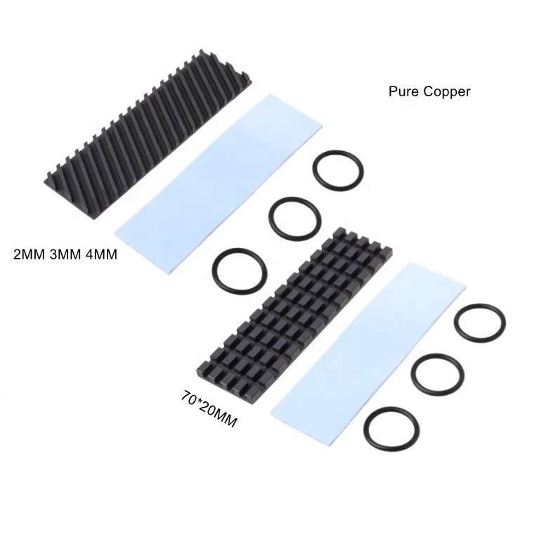 Pure Copper Graphene Heatsink M.2 M2 NVME SSD Thermal Pad Cooler 70*20 2MM 3MM 4MM