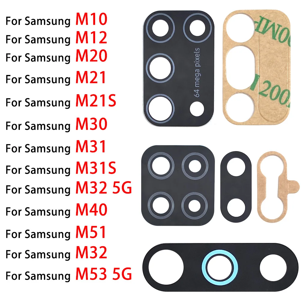 

50 Pcs Rear Back Camera Glass Lens For Samsung M51 M53 5G M40 M32 M31S M30 M21S M21 M20 M12 M10 Repair Parts