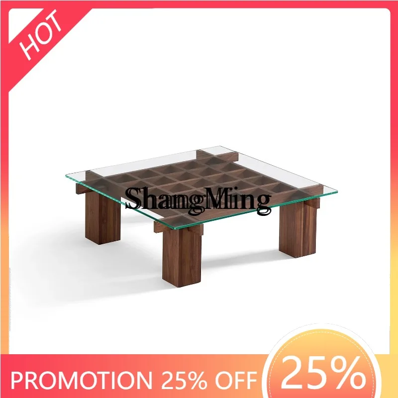 

CL coffee table solid wood modern light luxury square living room small apartment design