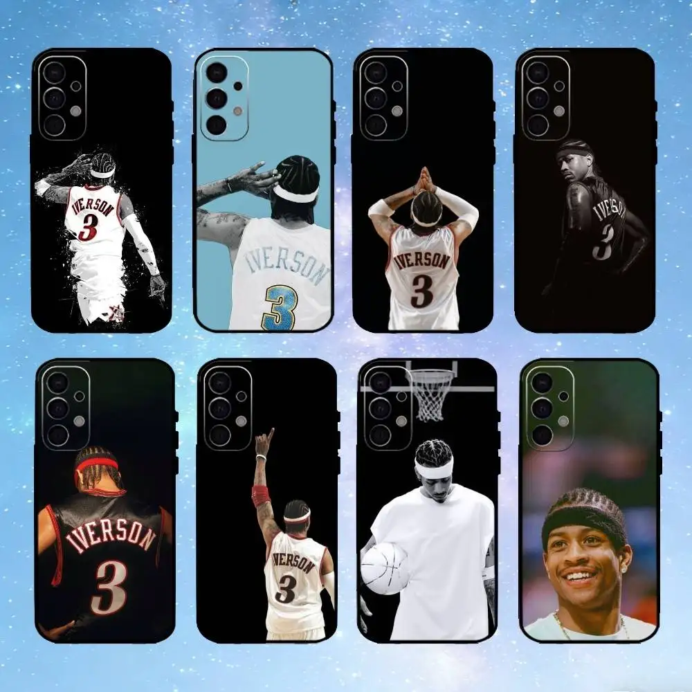 

A-Allen Ezail I-Iverson Phone Case For Samsung S25,S24,S23,S22,S21,S20,Ultra,Plus,FE Black Soft Cover