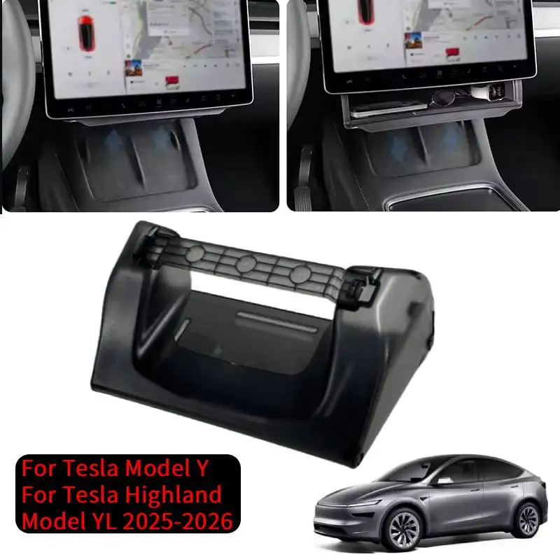 

Center Console Screen Under Storage Box for Tesla Model Y and Model YL 2025-2026 Central Control Hidden Storage Organizer Tray