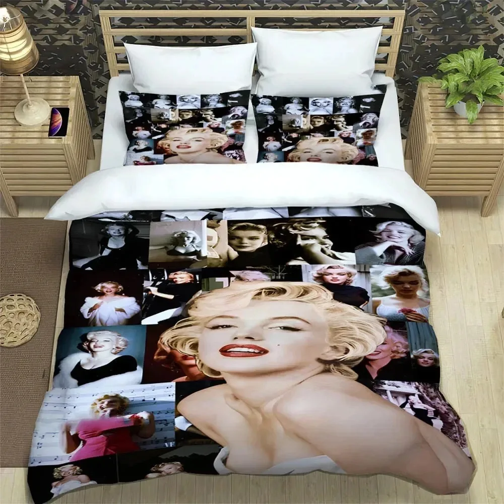 3D Print Marilyn Monroe Bedding Set Duvet Cover Bed Set Quilt Cover Pillowcase Comforter king Queen Size Boys Adult Bedding Set