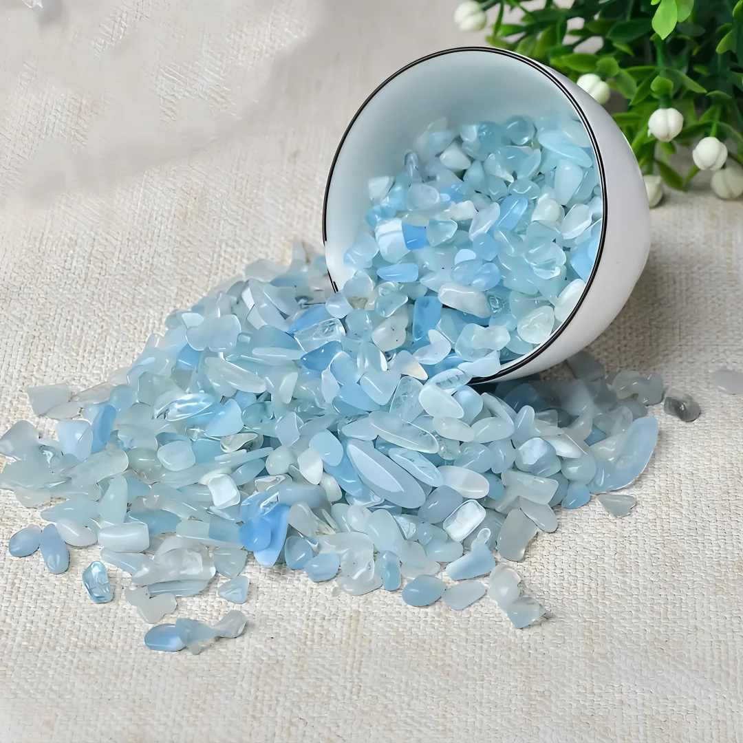 Natural Aquamarine Crushed Stone, Garden Decoration, Jewelry Making, Vase Filler, Fish Tank Decoration Stone, Gift Giving view 2