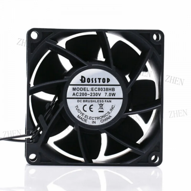 

Y 1pcs FOR BOSSTOP EC8038HB 8038 8CM 7.0W 220V AC double ball cooling fan