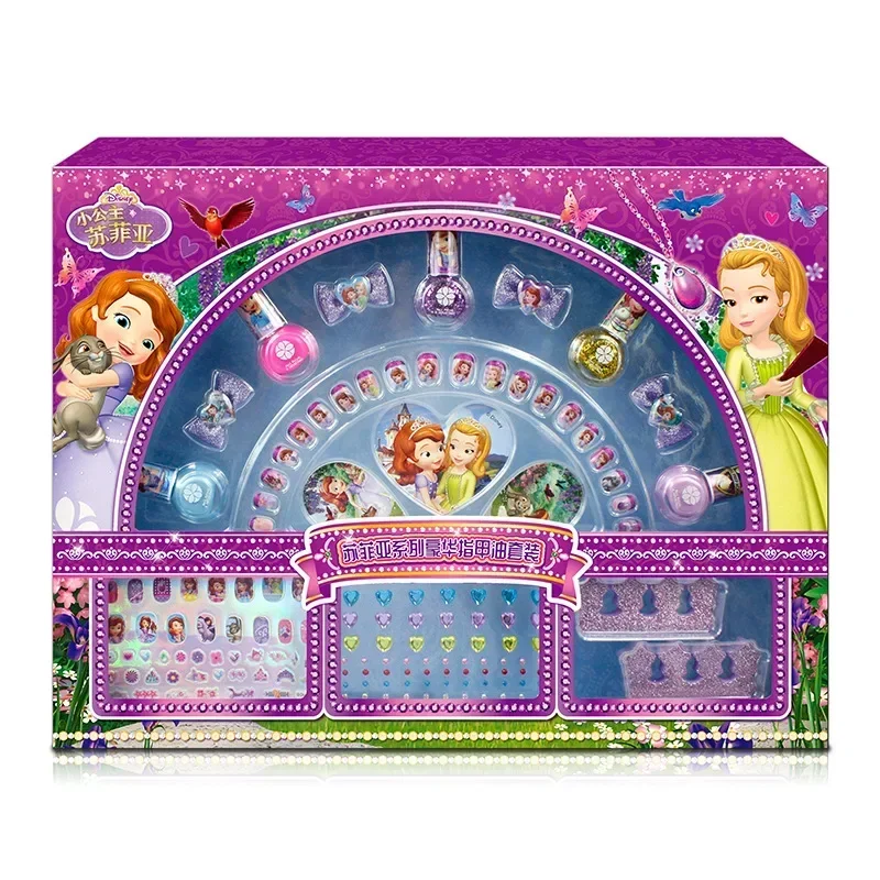 Disney-Juego de manicura de princesa Blancanieves, juego de maquillaje, belleza de uñas, pegatina de esmalte de uñas, regalo para niña