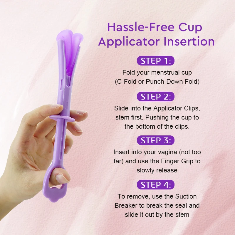 Coletor Menstrual Copo New Medical Silicone Menstrual Cup Tampon Applicator Tool Insert Booster Personal Hygiene Product