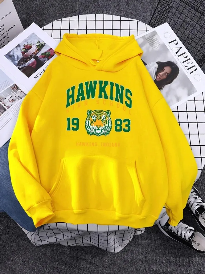 

Fashion Fleece Clothing Autumn Casual Female Clothing Hawkins High School 1983 Hawkins IndianaWomen'S Hooded Oversize Hoodies