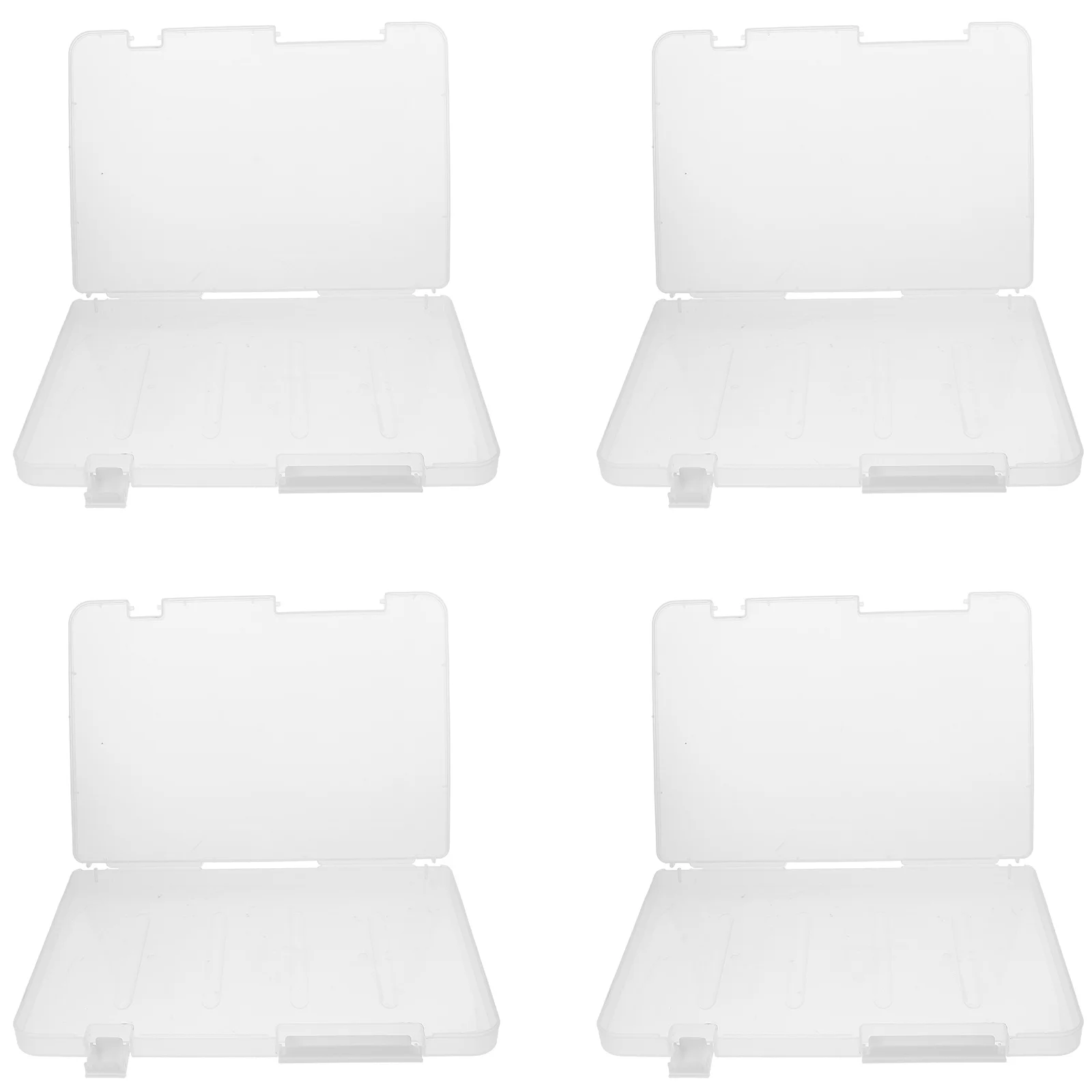 

4pcs Clear A5 File Portable Project Case Transparent Slim Document Holder Plastic File Box For Office Home School Use A5 Storage