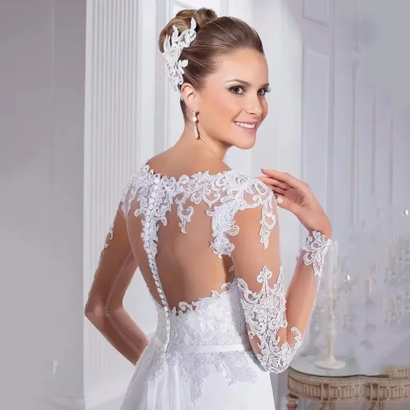 Robe de mariée en dentelle bohème avec train de balayage, corset en dentelle à col nu, robe de mariée de plage, vêtements éducatifs pour les patients, quel que soit l'été, 2024