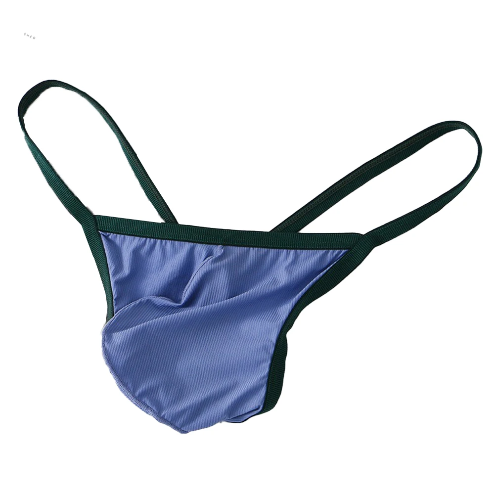 

Повседневное праздничное мужское нижнее белье из ледяного шелка с низкой талией, летние стринги, осенние эластичные сексуальные трусы с цветными блоками