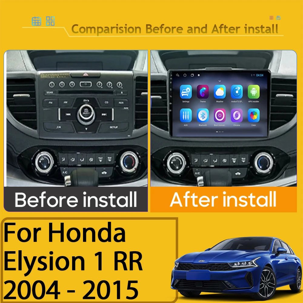 Carplay For Honda Elysion 2004 - 2014 2015 Auto Radio Android Multimedia GPS No 2din Navigation HDR QLED Stereo Screen Player