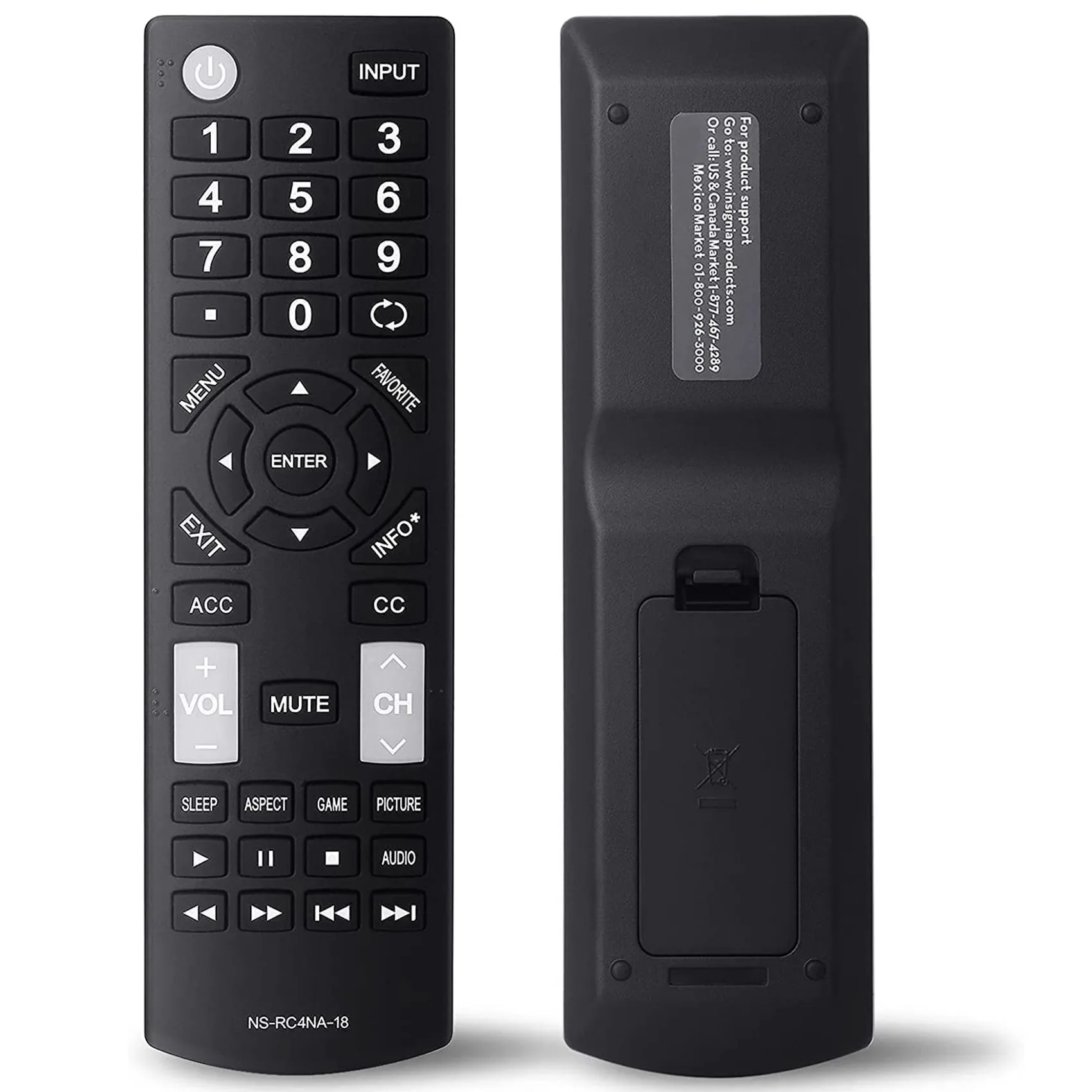 Pengganti Remote Control Universal cocok untuk semua Insignia LED-LCD HDTV NS-RC4NA-18 NS-32D311NA17