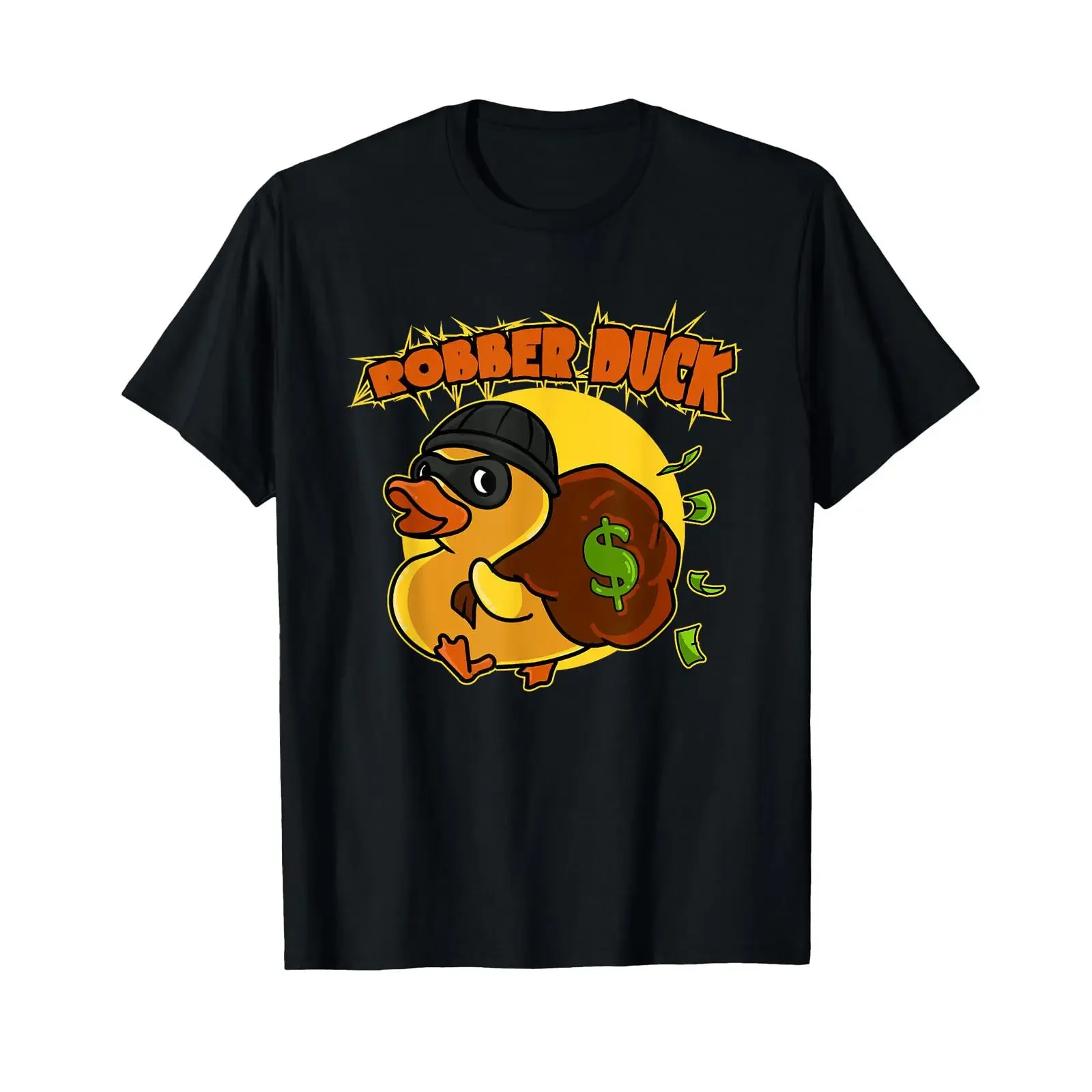 Rubber Duck and as Robber Yellow T Shirt vintage Washed Versatile Slightly Top For Everyday Wear Casual Stretched Unisex
