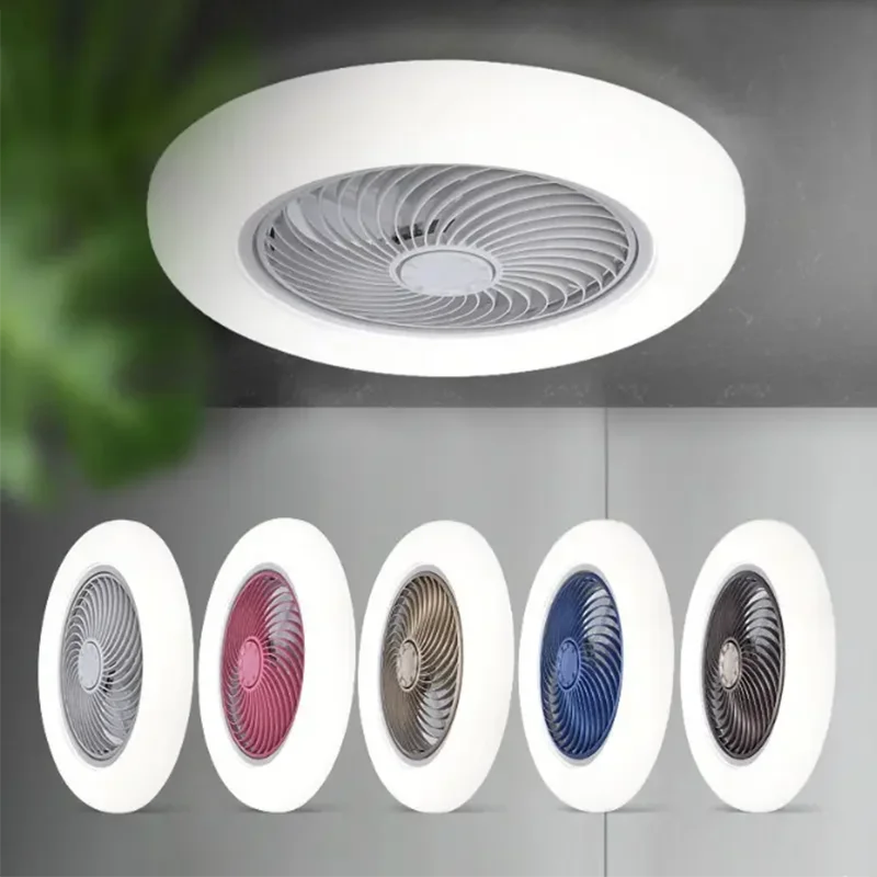 smart ceiling fan fans LED lights remote control bedroom decor ventilator lamp 52cm air Invisible Blades Retractable Silent