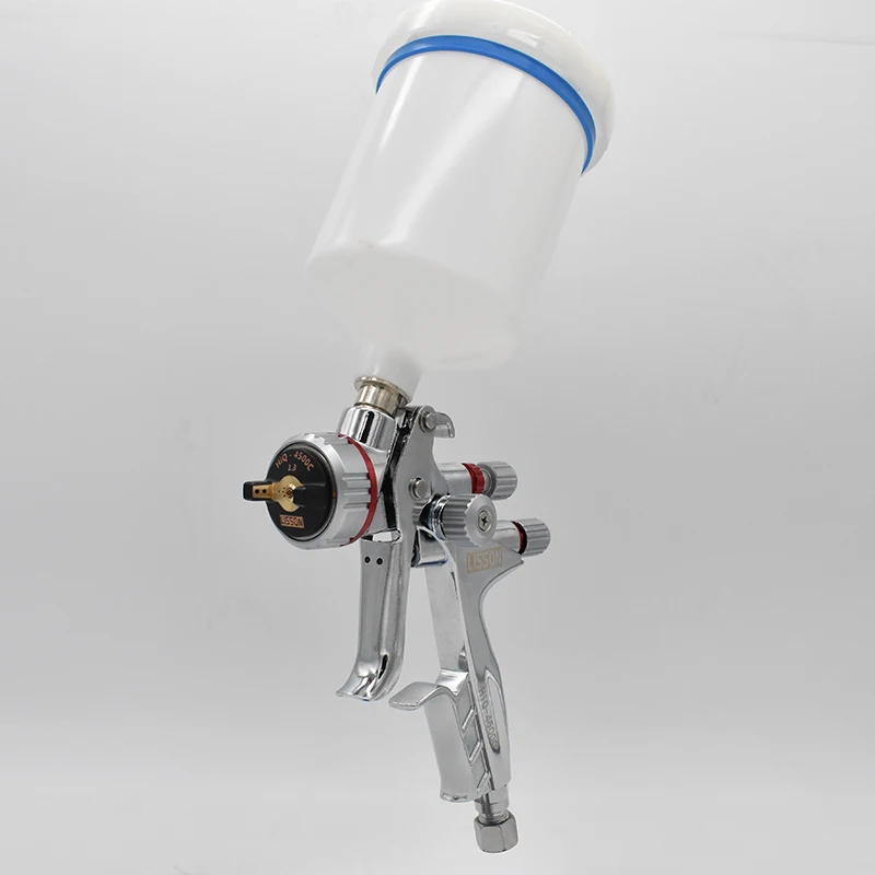 4500C Spray Gun LVLP High Quality LISSON Painting Gun 1.3mm Nozzle Paint Gun Water Based 600cc Cup Air Spray Gun Airbrush