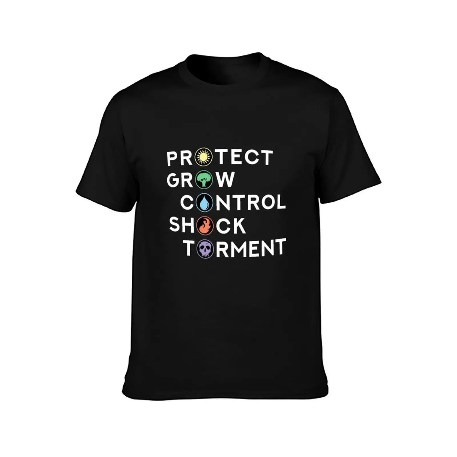 MTG Mana Attributes T-Shirt Worker Basic Short Sleeve Tee T-Shirt